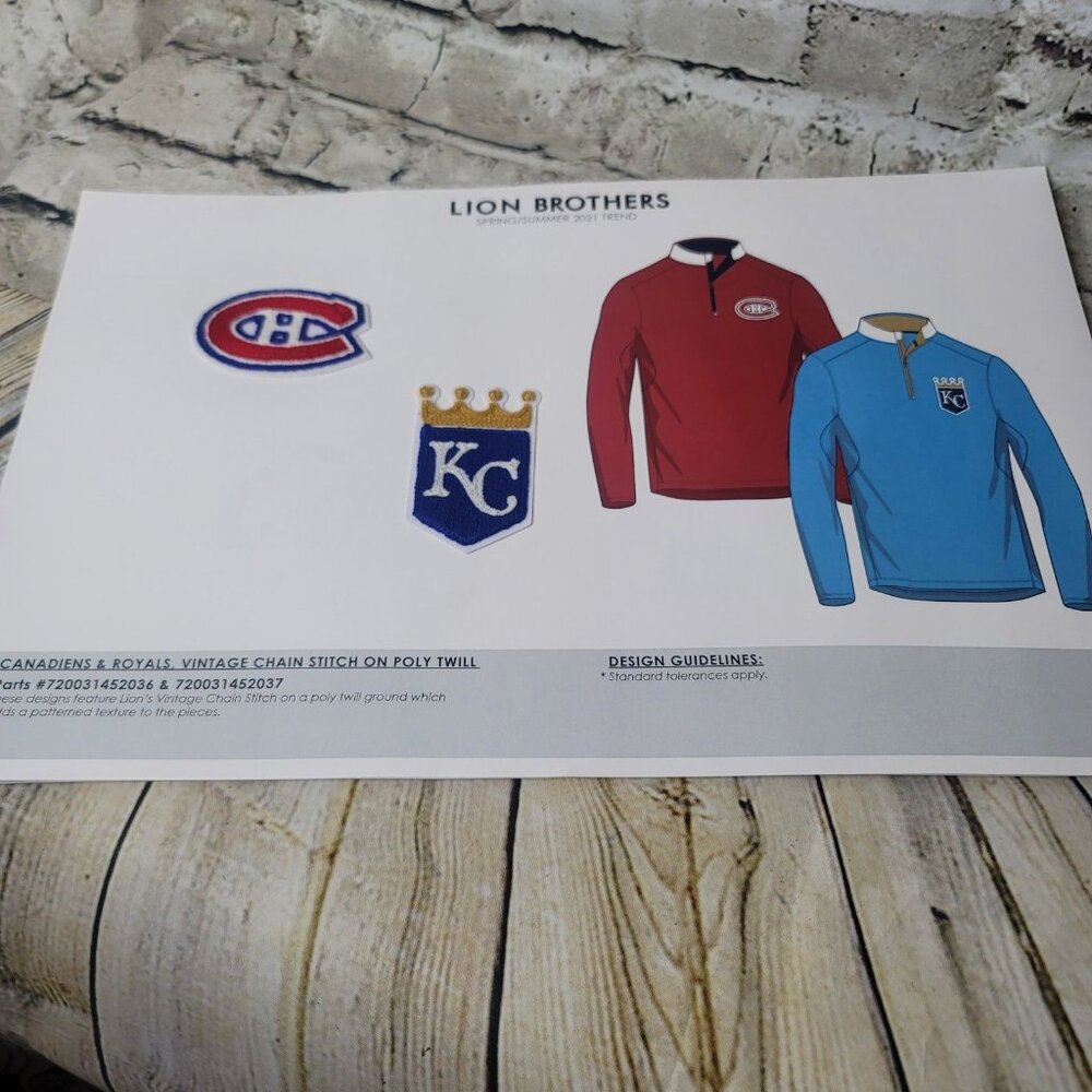 Canadiens Royals Vintage Change Stitch on Poly Twill Lion Brothers Patch